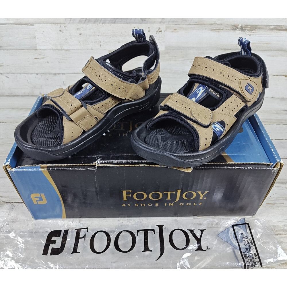 Early 2000's FOOTJOY Golf Sandals FJ 48805 Brown Tan Soft Spikes Wmns Sz 5M NIB